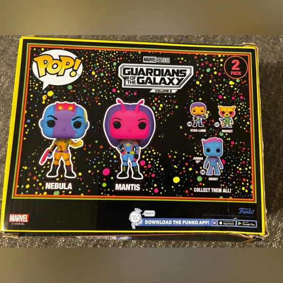 NIB Funko Pop Marvel Nebula and Mantis Blacklight Target Exclusive 2 Pack - Picture 4 of 5